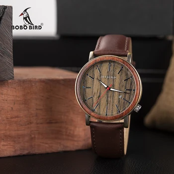 BOBO PASĂRE V-O27 Brand de Top din Lemn de Bambus Ceasuri de Barbati din Oțel Inoxidabil Caz Casual Quarzt Ceas de mână cu Japonia Movt 2035