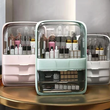 Moda Machiaj Nou Organizator de Mare Capacitate rezistent la apa si Praf Baie Cosmetice cutie de Depozitare Desktop Frumusete Sertarul de Depozitare