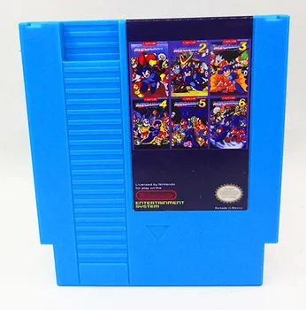 MegaMan1-6 RockMan1-6 73in1 NTSC si PAL Jocuri, engleză și Japoneză 72 De Pini Cartuș joc de NES Înlocuire Shell, Liber de Praf Maneca