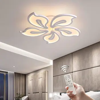 Estompat LED Lumina Plafon, Acrilic Flush Mount Candelabru, Mat Plafon Alb corp de Iluminat cu Control de la Distanță pentru Cina