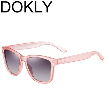 Dokly Brand de Moda se Răcească Femei Roz Cadru Pătrat Polarizat ochelari de Soare Femei și Bărbați ochelari de Oculos De Sol UV400