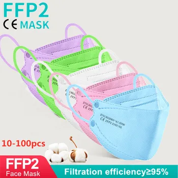 10-100buc Masca FFP2 KN95 Pește Masca Adult Mascarillas ffp2reutilizable aparat de protecție a respirației cu Filtru ffp2mask Certificat fpp2mask