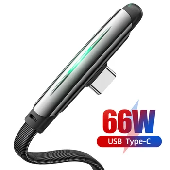 6A 66W USB de Tip C Cablu Pentru Huawei Mate 40 Pro Samsung Xiaomi 5A Încărcare Rapidă USB-C C USB Încărcător de 90 de Grade, Cablu de Date Cablu