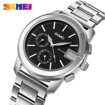 SKMEI Top Brand de Lux din Oțel Complet Ceasuri Mens Casual 24 de ore de Afișare Săptămână Impermeabil Sporturi Ceas de mână Ceas reloj hombre