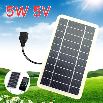 Portabil cu Panou Solar 5W 5V 400mA Încărcător Solar Ieșire USB în aer liber, Sistem Solar pentru Călătorie în aer liber Încărcătoare de Telefon Mobil