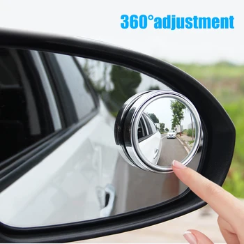 2 buc Auto Retrovizoare Oglinda Convexă ventuza Mount Blind Spot Mirror Vehicul de 360 de Grade, Reglabil Unghi Larg Reverse Mirror