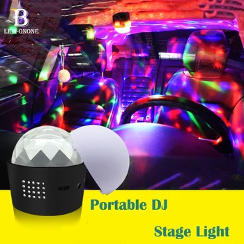 Masina Portabil DJ de Lumină LED-uri Lumini de Scena Crystal Mici Magic Ball USB de Încărcare de Voce-activat Colorat Atmosfera de Crăciun Lampa