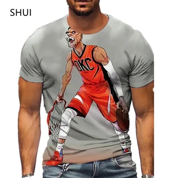 Camiseta sport 3D de manga corta hombre para, camisa de equipo de baloncesto Unisex, informal, la moda, verano, 2022