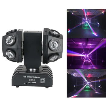 4 în 1 LED Mini Dublu Braț în Mișcare Cap Lumina Fascicul Laser Etapă Efect de Iluminare pentru Disco DJ KTV Club Petrecere Acasă Arată Lampa 12x10W