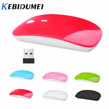 Kebidumei USB Optic Wireless 2.4 G Mouse-ul Receptor Super-Ultra Subtire Slim Mouse-ul fără Fir Soareci de Calculator Joc de PC, Laptop, Desktop