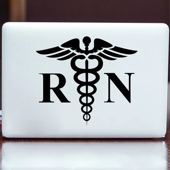 Medical Simbol Caduceu Vinil Autocolant Auto Decor , asistent social RN Nursing Laptop Decalcomanii pentru Apple MacBook Air / Pro Decor