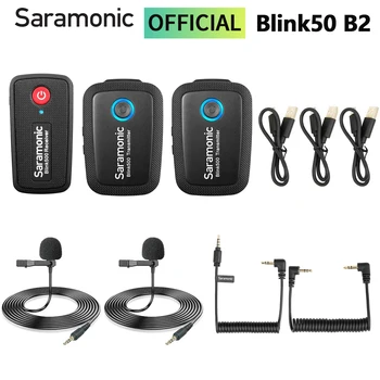 Saramonic Blink500 B2 2.4 GHz Dual-Channel Condensator Microfon Lavaliera Wireless Microfone pentru PC, Mobil, iPhone, Andriod Dslr
