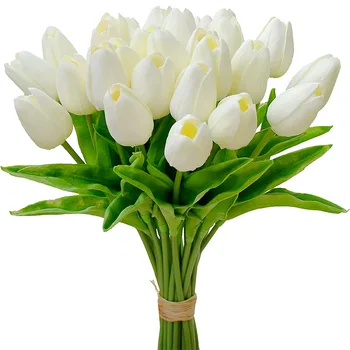 10BUC Lalele Flori Artificiale Real Atinge Buchet Artificial PE Fals Flori pentru Decor Nunta Flori de Gradina Acasă Decor