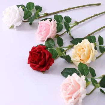 Real Atinge Artificial Latex Trandafir Flori De Nunta Buchet De Mireasa Acasă Masa De Sufragerie Dormitor Studiu Grădină De Flori Aranjament Decor