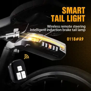 Noua Motocicleta din Spate Lumina Inteligent de la Distanță fără Fir de Direcție Coada Controler de Lumină 2000mah IPX6 8 Moduri de Lanterna USB Reîncărcabilă