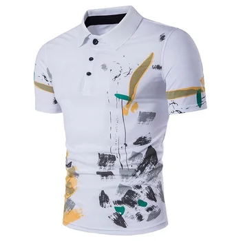 Zogaa Brand Nou Mens Tricou Polo Maneca Scurta Casual Graffiti Print Cotton Polo Shirt De Înaltă Calitate, De Sex Masculin Topuri Teuri 2018