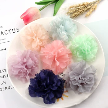 5PCS /33 Culori Mini Tesatura de Sifon Floare Pentru Invitatie de Nunta Flori Artificiale Pentru Rochie Decor