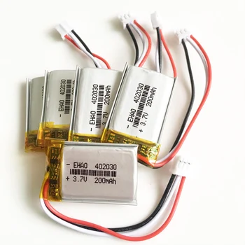 5 BUC 3.7 V 200mAh 402030 Litiu-Polimer LiPo Baterie Reîncărcabilă Cu JST PH 2.0 mm 3pin Mufă Pentru Mp3 GPS Bluetooth Ceas Inteligent