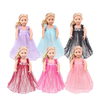 Una Bucata Kawaii Papusa Rochie de 6 Culori Dantela Rochie de Prințesă Zână Costum de Jucarie Accesorii pentru 18 Inch Fata de Papusa si 43cm Baby Doll