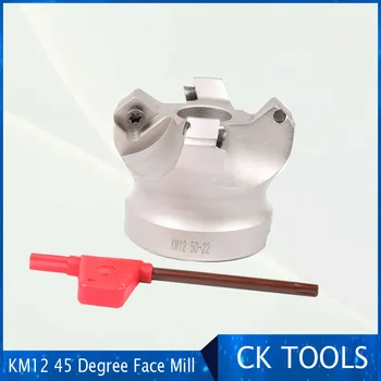 De 45 de grade Fata end mill umăr KM12 -50-22-4T KM12-63-22-4T de 45 de grade indexabile fata moara KM12 cutter pentru SEKT1204 lama