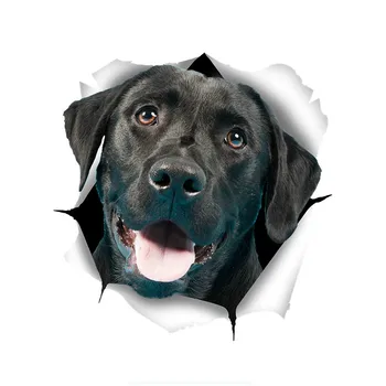 Masina Autocolant 3d Câine Drăguț Labrador Negru, Autocolant Pvc rezistent la apa Decal pentru Perete Mașină de Toaletă Cameră de Bagaje Skateboard Laptop
