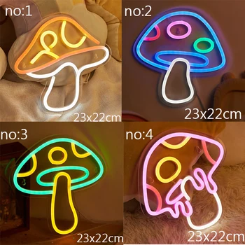 Ciupercă Mare Semn de Neon pentru Decor Perete, Reutilizabile Ciuperci Lumina de Neon Semn cu Arta 3D, Colorate de Neon Semn de Ciuperci pentru Dormitor