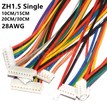 10buc ZH 1,5 mm Sârmă Conector de Cablu DIY ZH1.5 JST 2p 3p 4p 5p 6p-12pin Electronice Linie Unică End 28AWG 10cm/15cm/20cm/30cm
