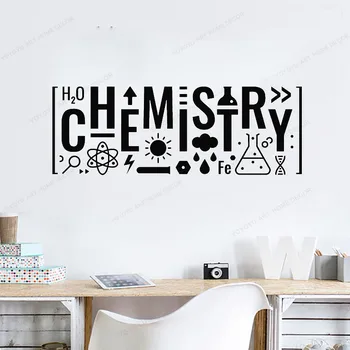 Litere Chimie Vinil Perete Decal Pentru Știință Decor sală de Clasă laborator de chimie Autocolante de Perete Decor Art MuralsHJ13