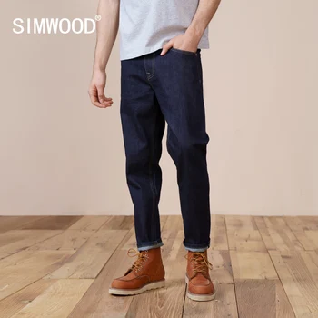 SIMWOOD 2022 Primăvară Noi Blugi Barbati Confortabil Liziera Pantaloni din Denim Plus Dimensiune Casual, de Înaltă Calitate Glezna-Lungime Pantaloni SK120191