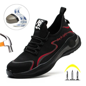 Sigur toe Pantofi Respirabil Siguranta la locul de Munca Adidași cu Oțel Tep & Midsole Placa Bărbați Femei Puncție-rezistent Sparge-dovada Pantofi