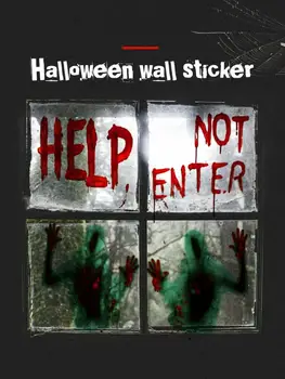 2 BUC Vampir Horror Zombie Poster Autocolant Decor Pentru Casa Bantuita de Halloween Petrecere de Perete Sticker Gigant Sângeroase Fereastra