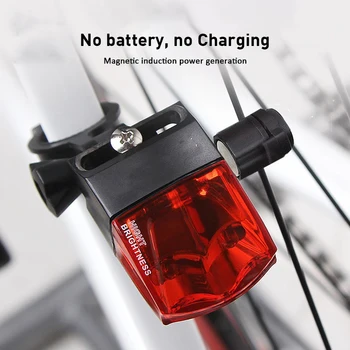 Inducție electromagnetică Biciclete Coada Lumina Auto-alimentat Impermeabil LED Biciclete Lumina Magnet Stop Ciclism MTB Lumini Spate LED