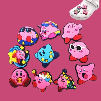 10buc Kirby Accesorii Crocs Kawaii NS Joc Periferie Ornamente Drăguț Gel de Siliciu Frigider Lipite Material DIY Cadouri Minunate