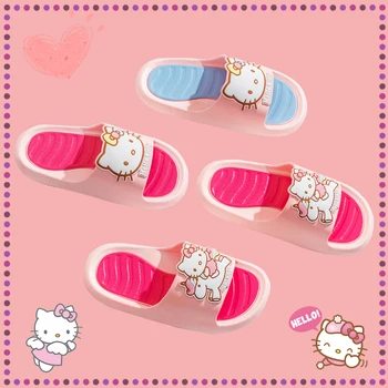 Hello Kitty Papuci De Casă Kawaii 2 Culori Anime Periferie Adult Copii Baie Drăguț Moale Sandale Fată Non-Alunecare De Duș Lumină Cadouri