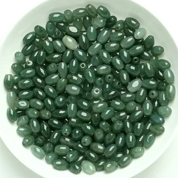10PC Naturale de Smarald Ulei-Jadeit Verde Șirag de mărgele Ovale Vrac Accesorii DIY Brățară Farmec Bijuterii de Moda de Mână-Sculptate Noroc Amule
