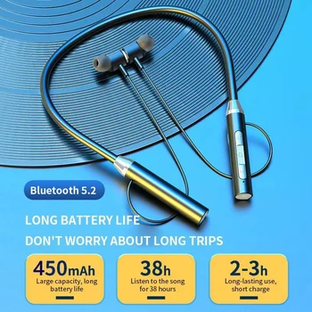 Casti Wireless Bluetooth, cu fixare pe gât Magnetic Căști Sport Funcționare TWS Pavilioane Impermeabil Bluetooth 5.2 set de Căști Cu Microfon