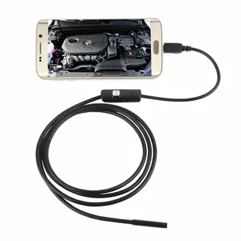 7mm Camera Endoscop Flexibil IP67 rezistent la apa Micro USB Inspecție Borescope Camera pentru Android PC Notebook 6LEDs Reglabil