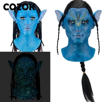 COZOK Filmul Avatar Masca Jake Sully Costume Cosplay Rol de Lumini de Noapte Mască de Latex Petrecere de Halloween Pentru că Rave elemente de Recuzită
