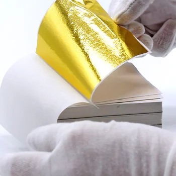 100buc lmitation Aur, Argint Folie de Hârtie Frunze de Aurire Actele pentru Aurire Funiture Linii de 9x9cm DIY ArtCraft Hârtie Decoratiuni Acasă