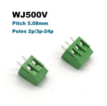 5/10fPcs Teren 5.08 mm Șurub PCB Terminal Block Conectorul Pin 2P 3P WJ500V Morsettiera Cablu Bornier 300V 10A 2.5 mm