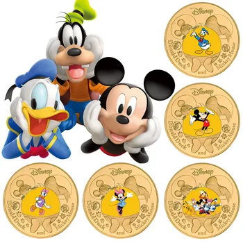 Disney Mickey Minnie Mouse, Donald Duck, Daisy Tema Placat Cu Aur De Monede De Aur Joc Monedă Comemorativă Jucarii Copii Petrecere De Aniversare Cadou