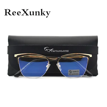 ReeXunky Lumina Albastră De Blocare Ochelari Femei 2021 Moda De Metal Optice Ochelari Vintage Cadru Pătrat Anti Ochi Oboseala Ochilor Ochelari
