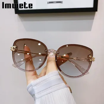 Imwete Supradimensionat ochelari de Soare Ochi de Pisica Femei Bărbați Vintage Design de Brand Gradient de Ochelari Cadru de Metal în aer Liber Nuante pentru Femei
