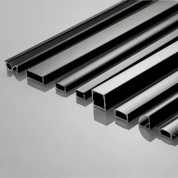 0,5 m/Buc Negru V/U/YW Stil de CONDUS Profil de Aluminiu Pentru 5050 5630 Canal Titularul Acoperă Lăptos Dulap Dulap de Bare Liniare Lumini Benzi