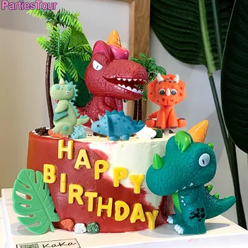 Tema Dinozaur Partid Decor Dinozaur Tort Fân Dinozaur Animale Cifre Cupcake Topper Dino Tort Decor Accesorii