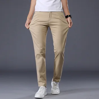 2022 Nouă Bărbați Clasic de Culoare Solidă Subțire de Vară Casual Pantaloni de Moda de Afaceri Bumbac Stretch Slim Brand Pantaloni sex Masculin 7 Culori