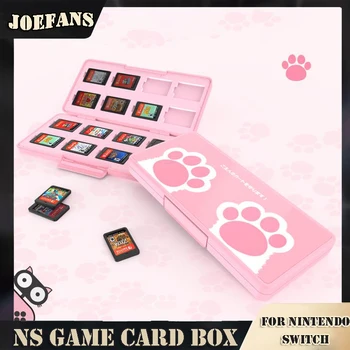 Pisica drăguț Laba Joc Card de Caz pentru nintendo-urile alea Comuta Joc de Stocare Carduri de Box Portabil NS Greu de Cărți de Joc Shell Accesorii pentru Călătorie