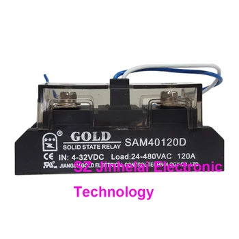 Noi și Originale SAM40120D AUR monofazat industrial solid state relay 4-32VDC 24-480VAC 120A