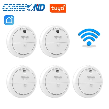 Tuya WiFi Detector de Fum Smart Home Bucătărie Securitate Senzor de Fum Alb Sistem de Alarmă de Incendiu Pentru Tuyasmart de Viață Inteligentă APP