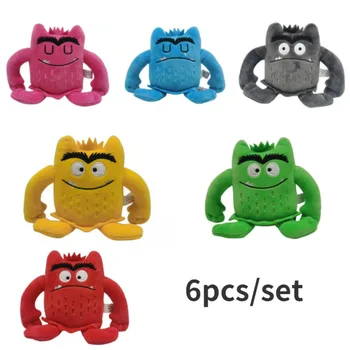 6pcs/set 6 Culori Kawaii Culoarea Monstru Papusa de Plus Copii Monstru de Culoare Emoție Pluș Jucărie de Pluș Pentru Copii Cadouri